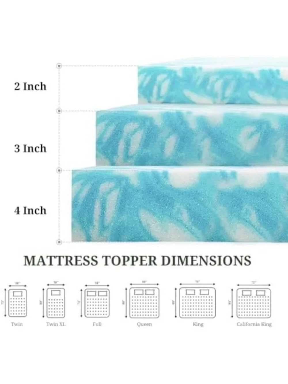 3-Inch Ventilated Gel Memory Foam Mattress Topper for Ultimate Comfort & Support